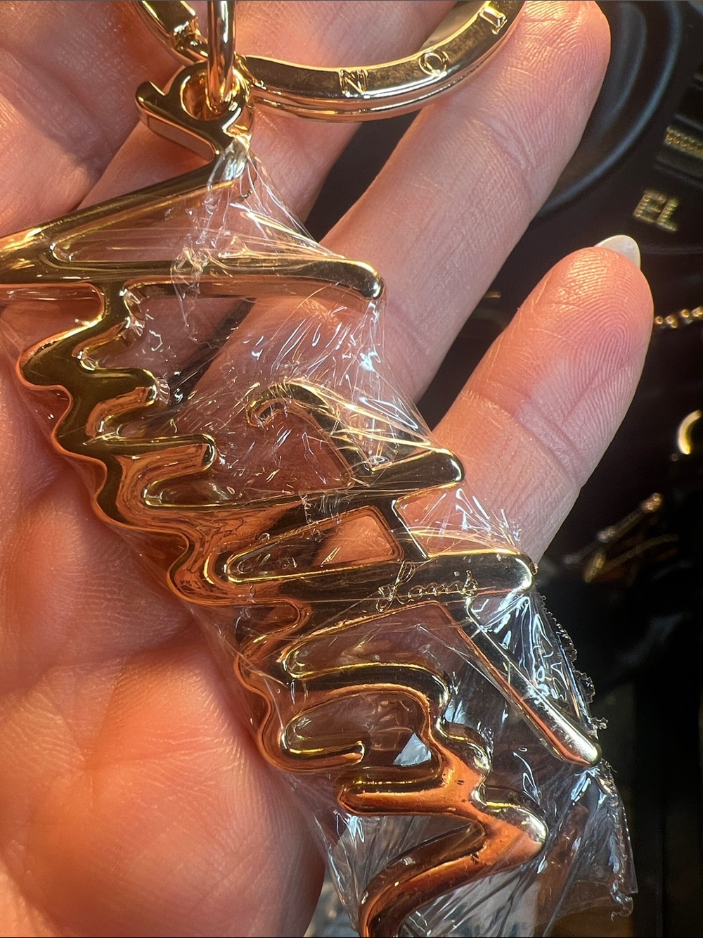Gold Script Key & Chain Charm - Picture 4 of 5
